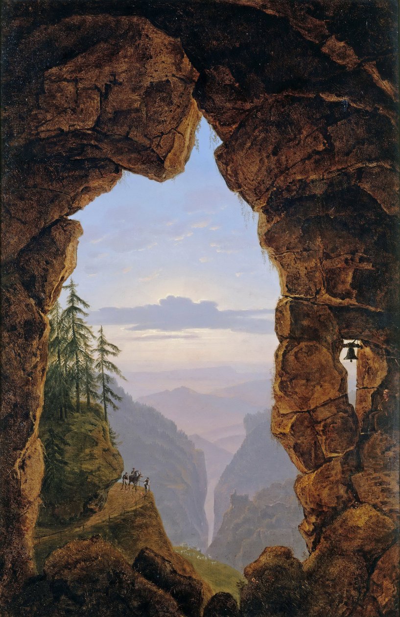 Port in the Rocks - Karl Friedrich Schinkel (1781-1841). Olja på duk av Karl Friedrich Schinkel