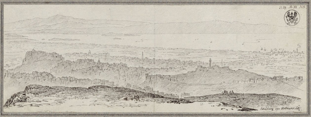 Helhetsbild av Edinburgh av Karl Friedrich Schinkel