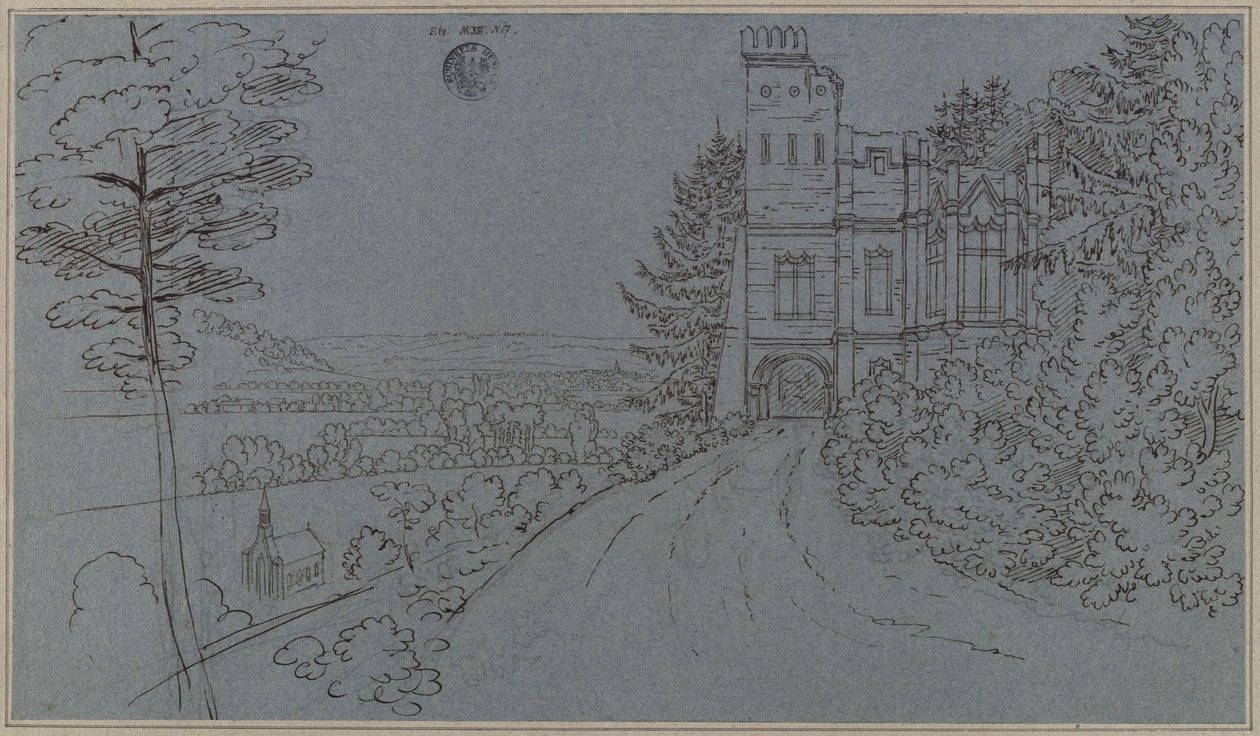 Köstritz. Konstgjord ruin i slottsparken (?) av Karl Friedrich Schinkel