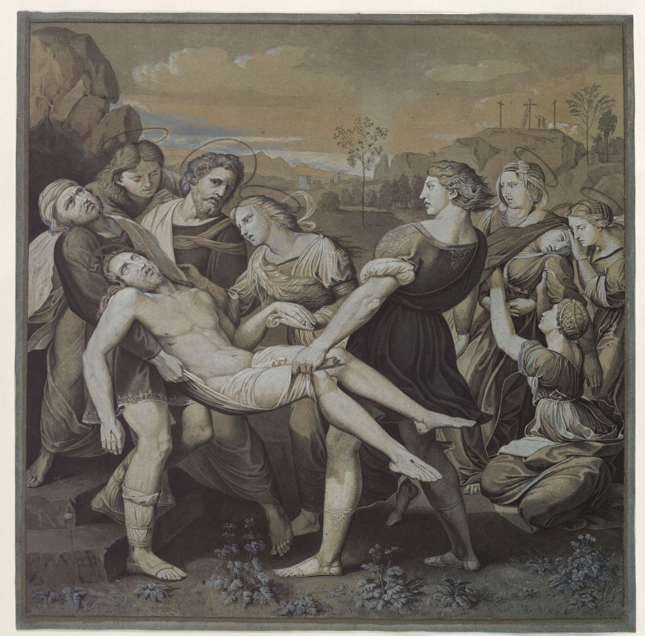 Kopia efter Rafaels ”Begravningsprocessionen” av Karl Friedrich Schinkel
