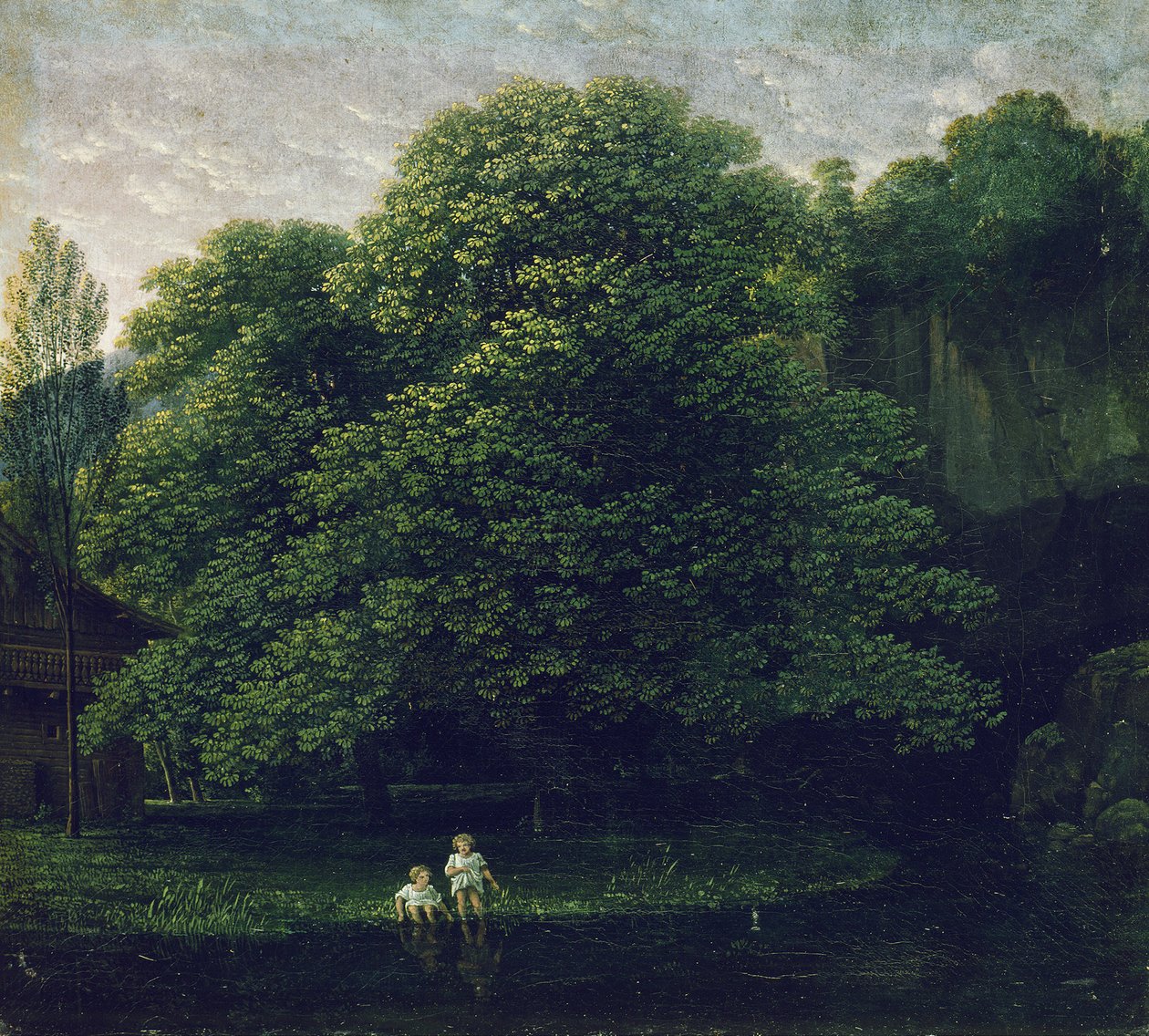 Landskap med två badande barn av Karl Friedrich Schinkel
