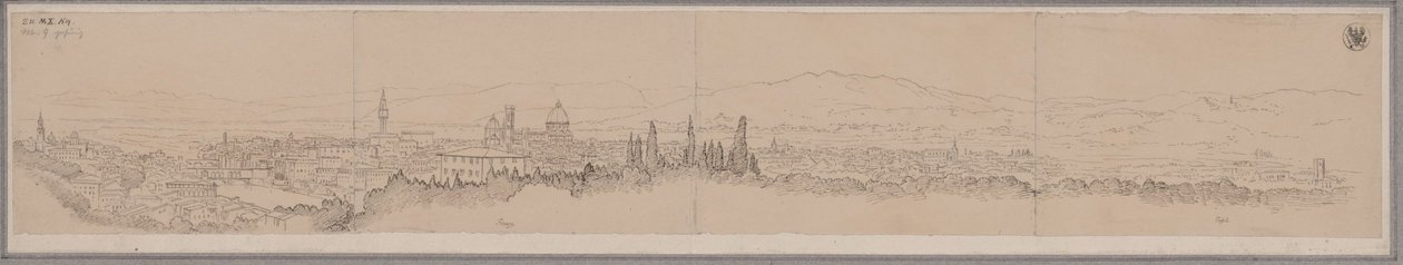 Panoramautsikt över Florens och Fiesole av Karl Friedrich Schinkel