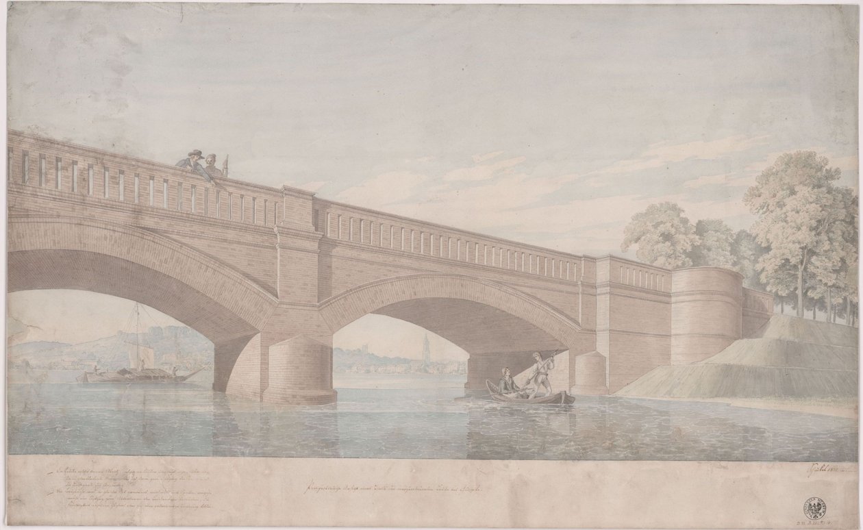 Potsdam. Glienickebron. Perspektivisk vy av Karl Friedrich Schinkel