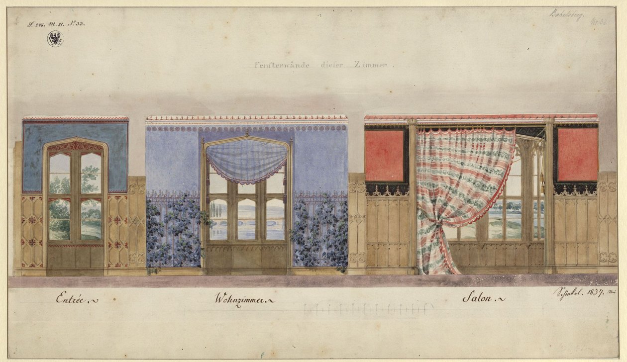 Potsdam. Slottet Babelsberg. Väggdekorationer av Karl Friedrich Schinkel