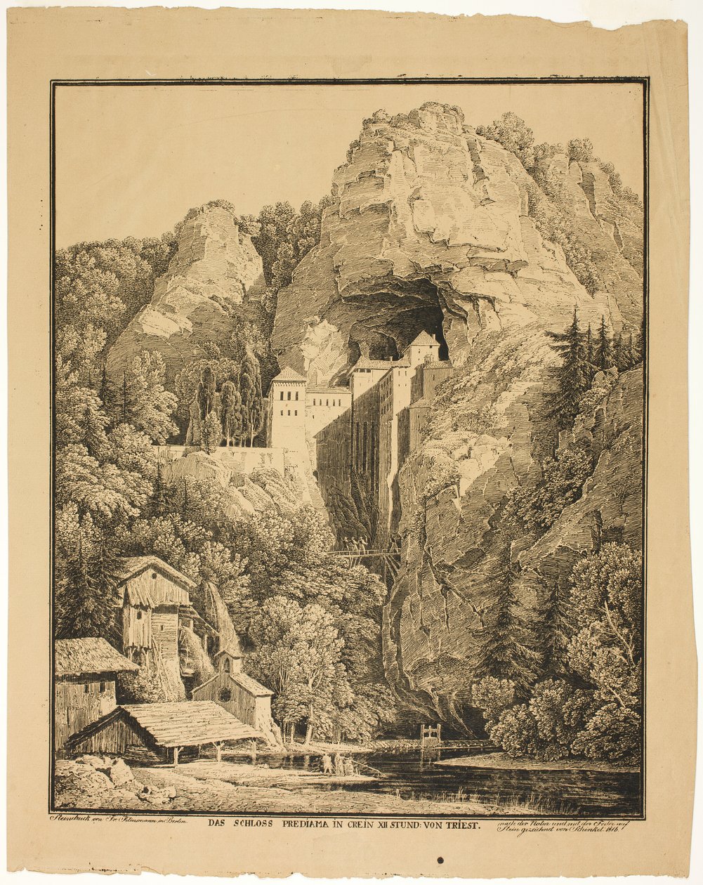 Predjamas slott och Krein, tolv timmar från Trieste av Karl Friedrich Schinkel