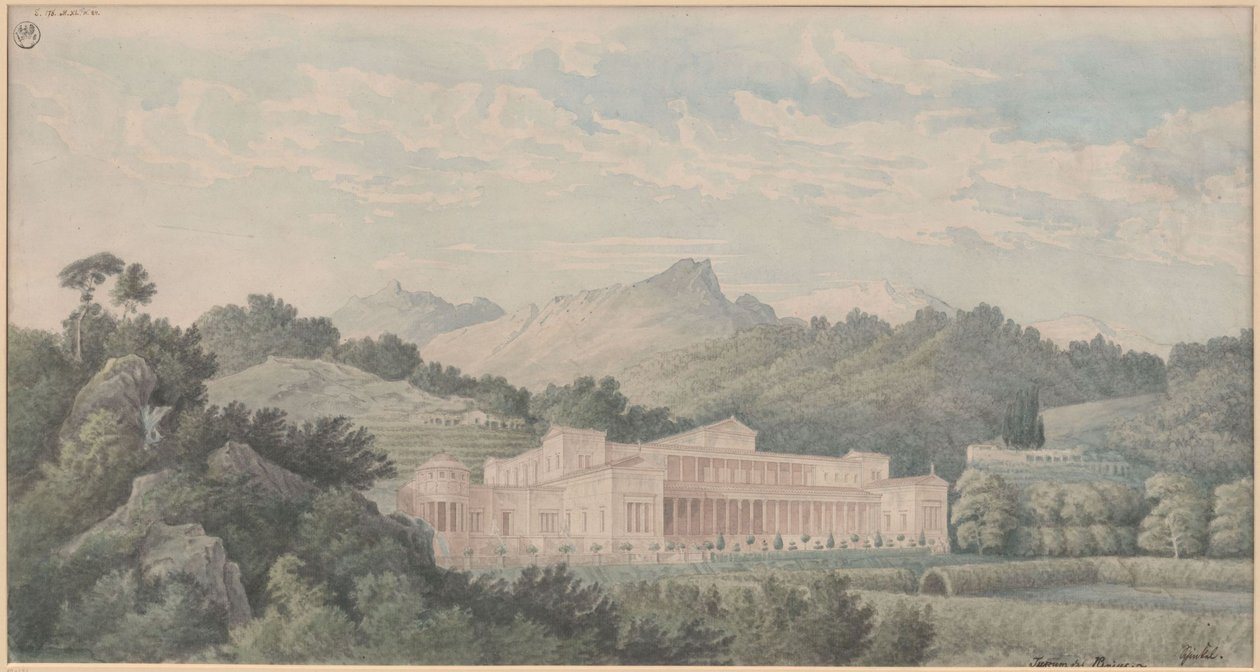 Rekonstruktion av Villa Tusca enligt Plinius. Utsikt av Karl Friedrich Schinkel