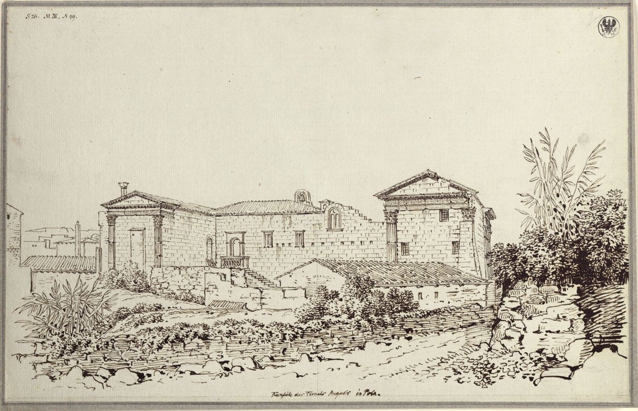 "Baksidan av Augustus-templet i Pola" av Karl Friedrich Schinkel