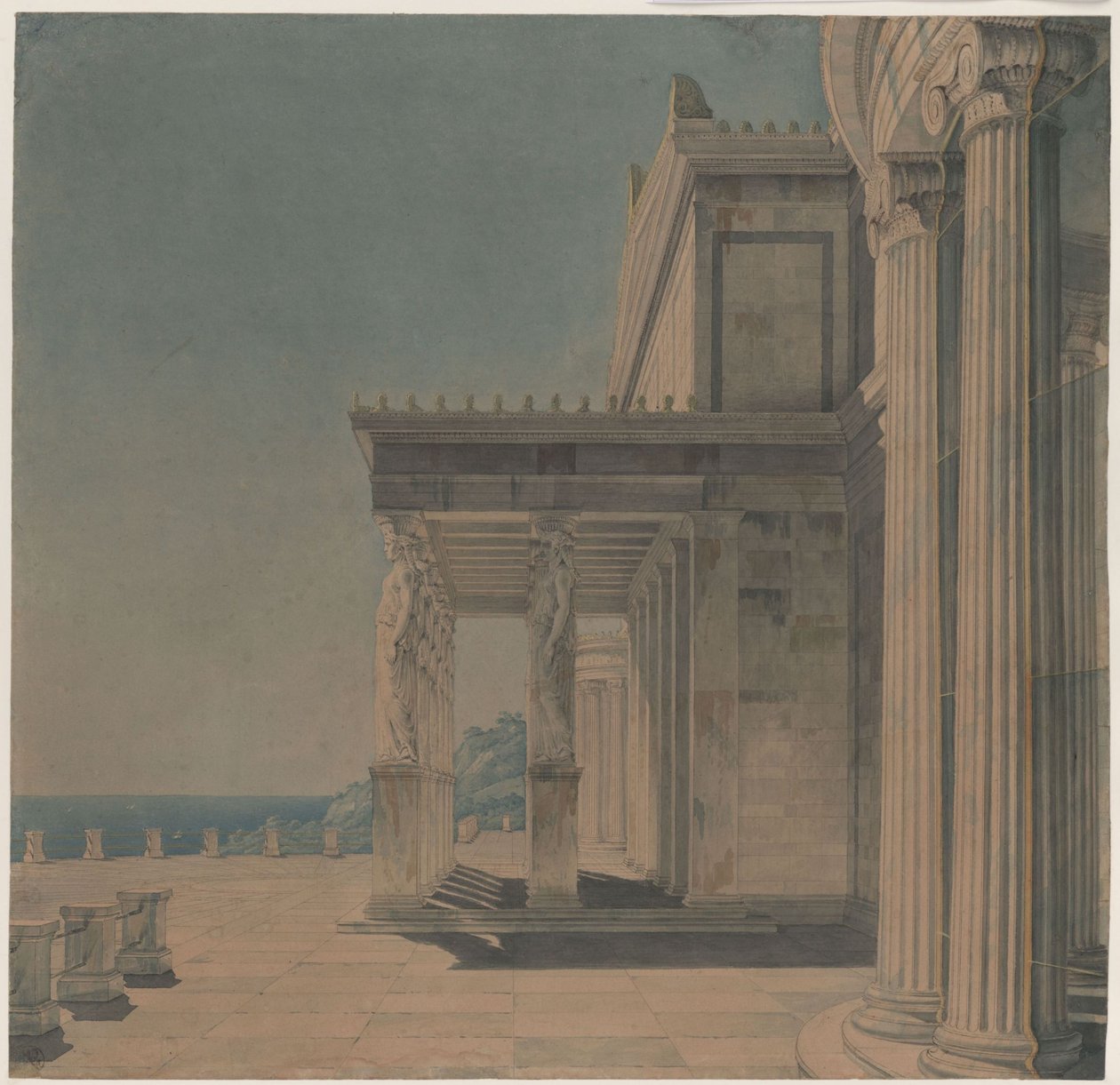 Slottet Orianda på Krim. Antikinspirerad arkitektur. Korenhallen av Karl Friedrich Schinkel
