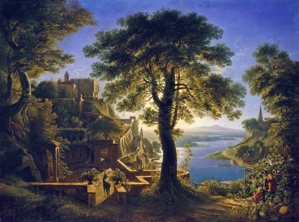 Slott vid floden av Karl Friedrich Schinkel