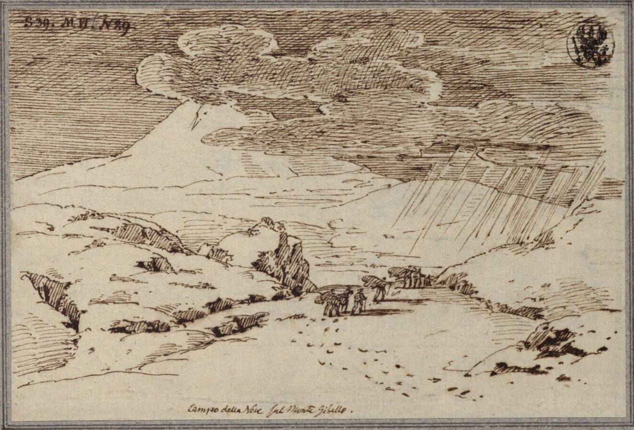 Snöfält på Monte Gibello nära Etna av Karl Friedrich Schinkel