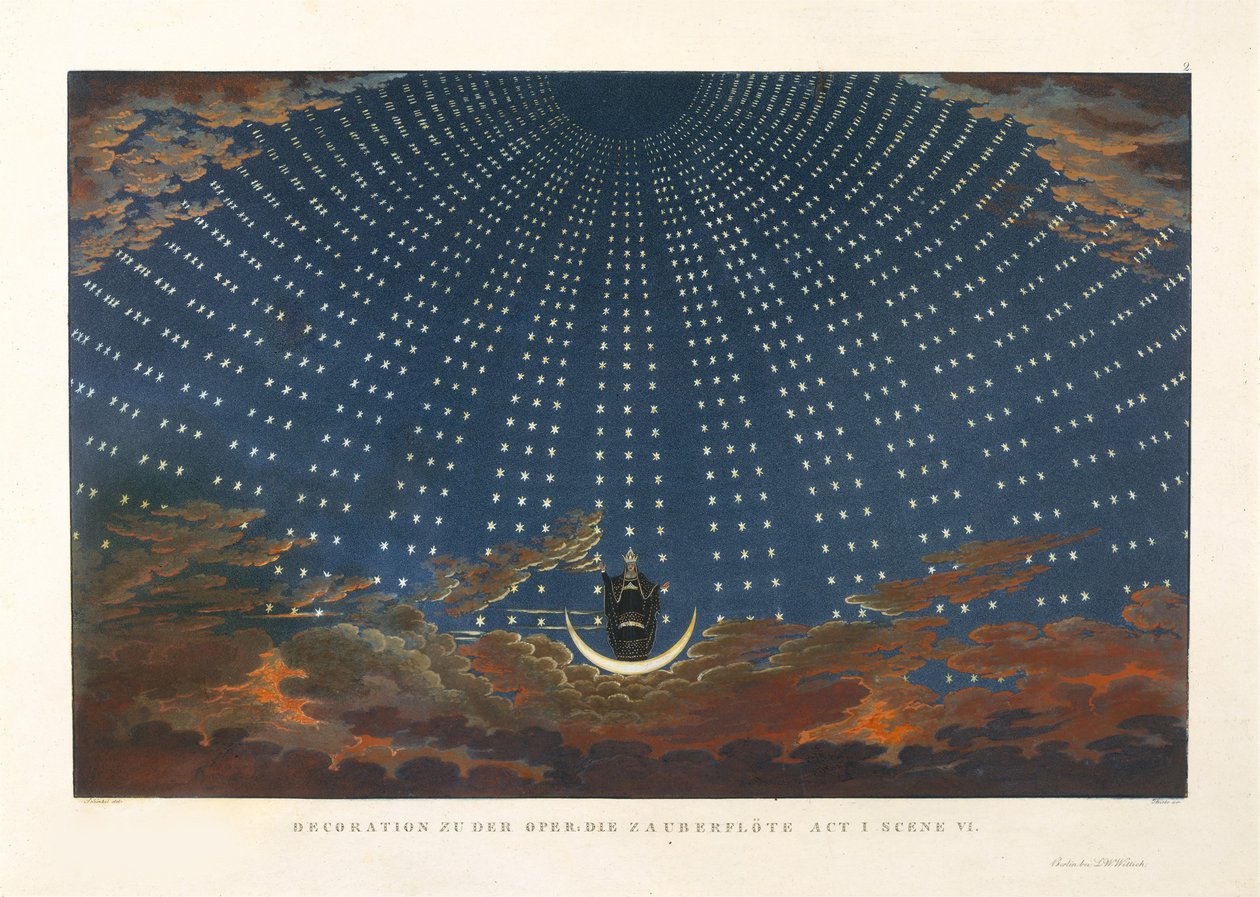 Scenografi för operan Trollflöjten av Wolfgang Amadeus Mozart, 1847-1849. av Karl Friedrich Schinkel