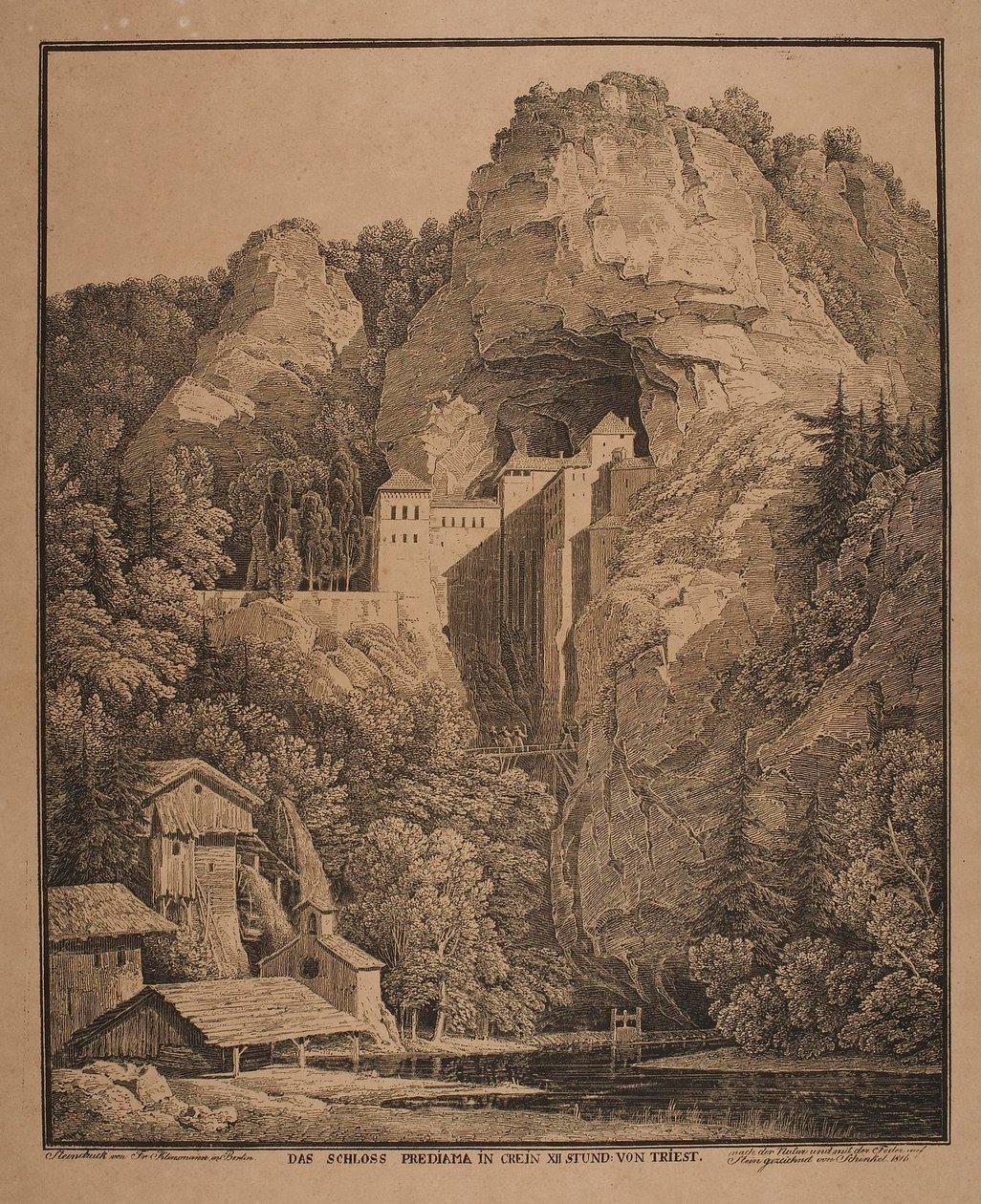 Predjamas slott nära Trieste av Karl Friedrich Schinkel