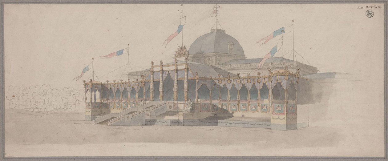 Tält för den högtidliga överlämningen av legionernas örnar på Champ de Mars i Paris den 5 december 1804 av Karl Friedrich Schinkel