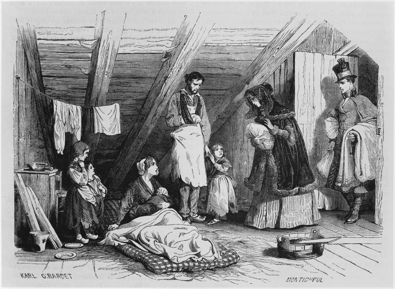 Besöker de fattiga, illustration från 