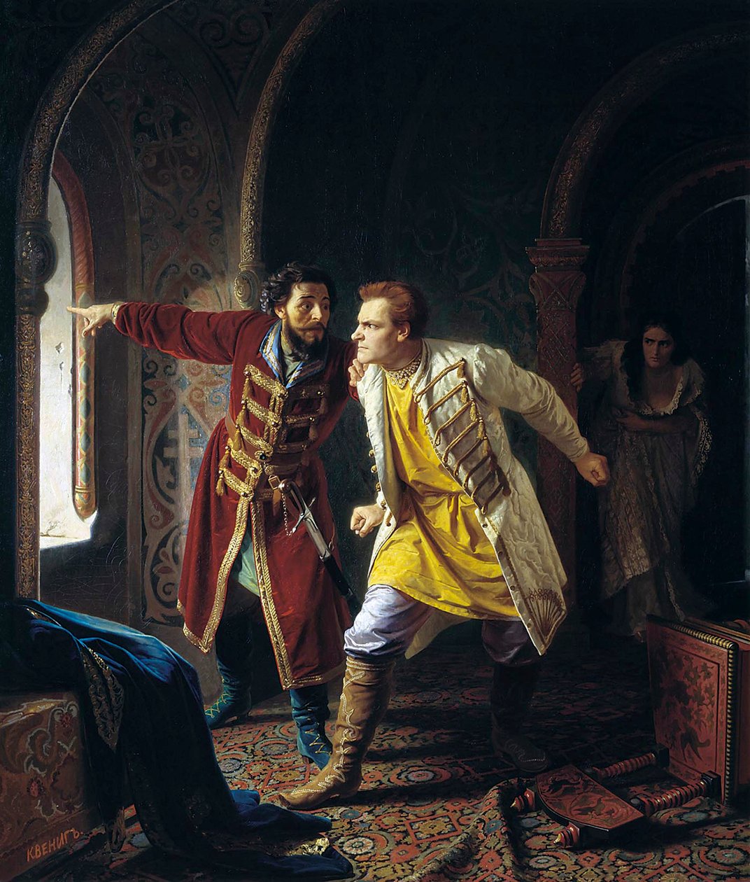 Sista minuten av False Dmitriy I, 1879 av Karl Gottlieb Wenig
