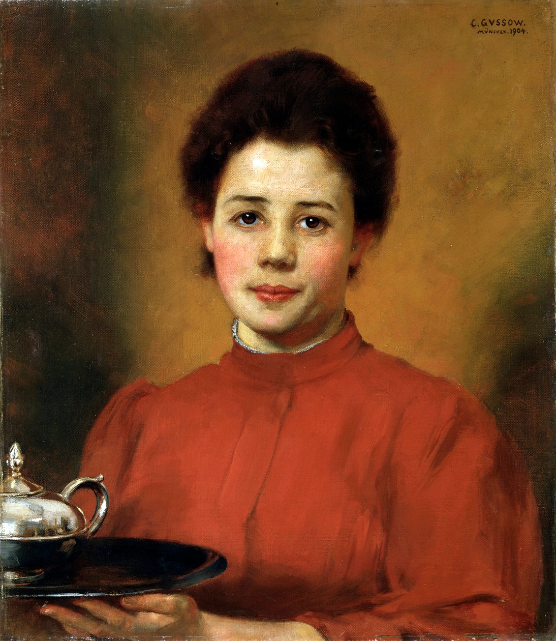 "En kvinna i rött", 1904 av Karl Gusov