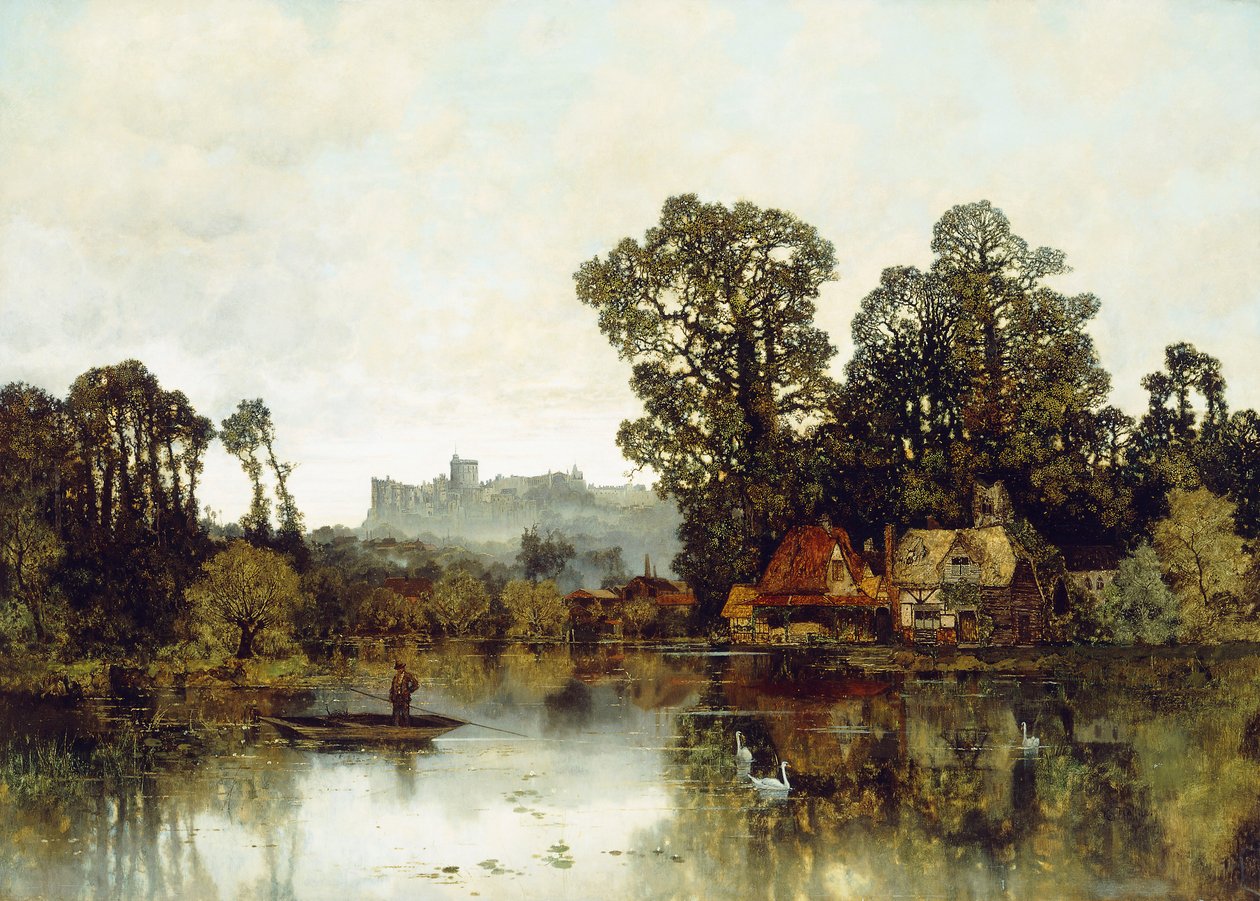 Themsen med utsikt över Windsor Castle, av Karl Heffner