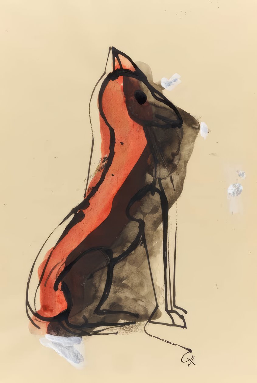 Mythical creature - red av Karl Hofer