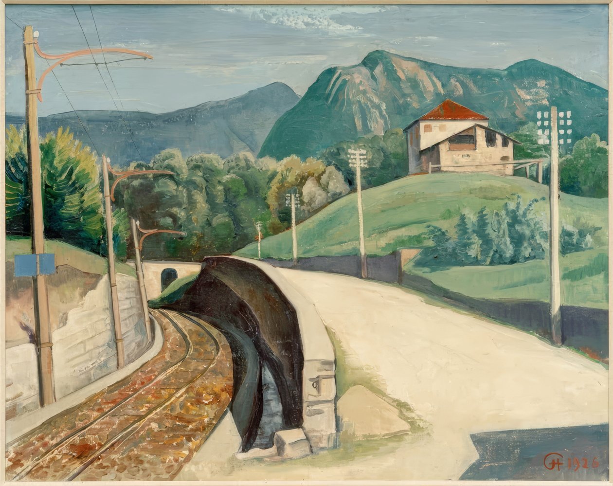 Landskap vid Cappella i Graubünden av Karl Hofer