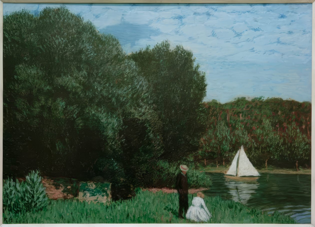 Landskap med segelbåt av Karl Hofer