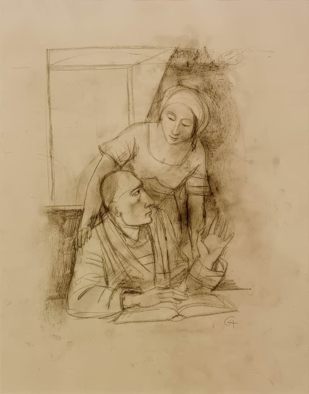 Paar am Fenster von Karl Hofer