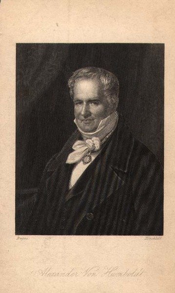 Alexander von Humboldt (1769-1859), graverad av Hinchliff (litho) av Karl Joseph (after) Begas