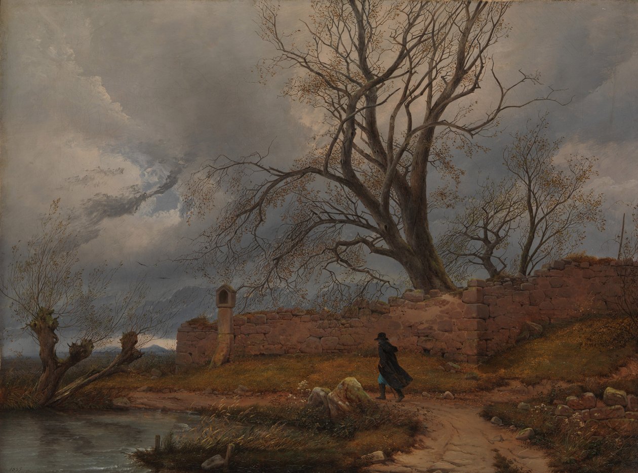 Vandrare i stormen, 1835 av Karl Julius Von Leypold