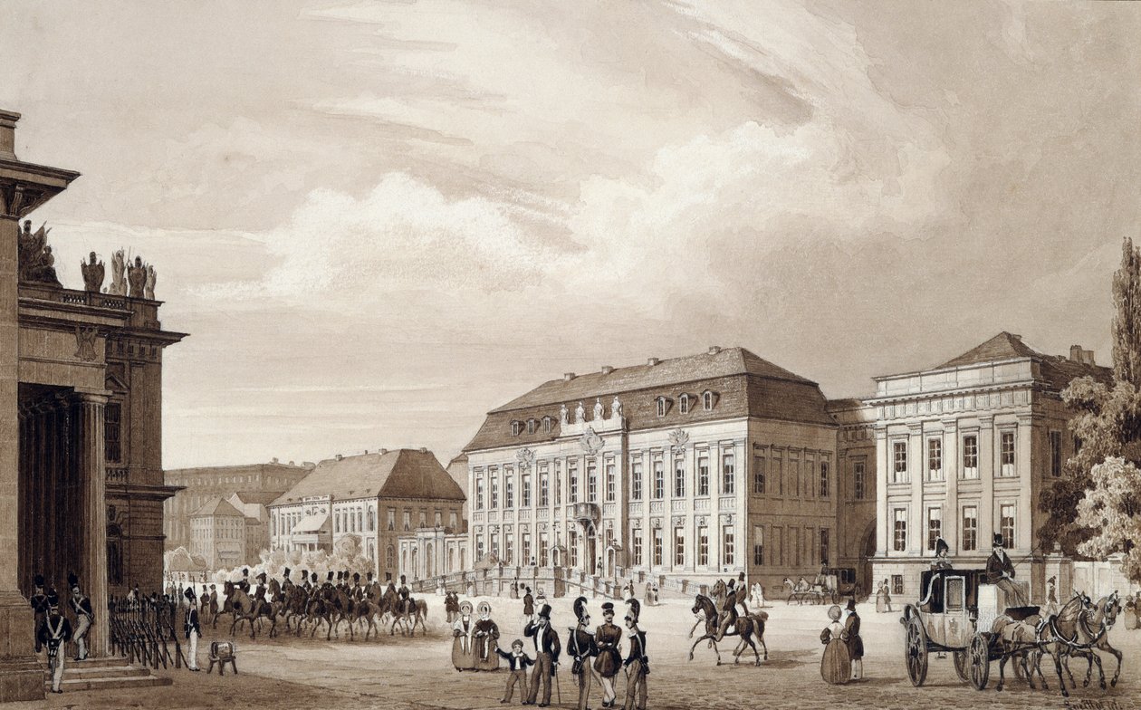 Unter Den Linden, Berlin, ca 1840 (akvarell) av Karl Loeillot de Mars