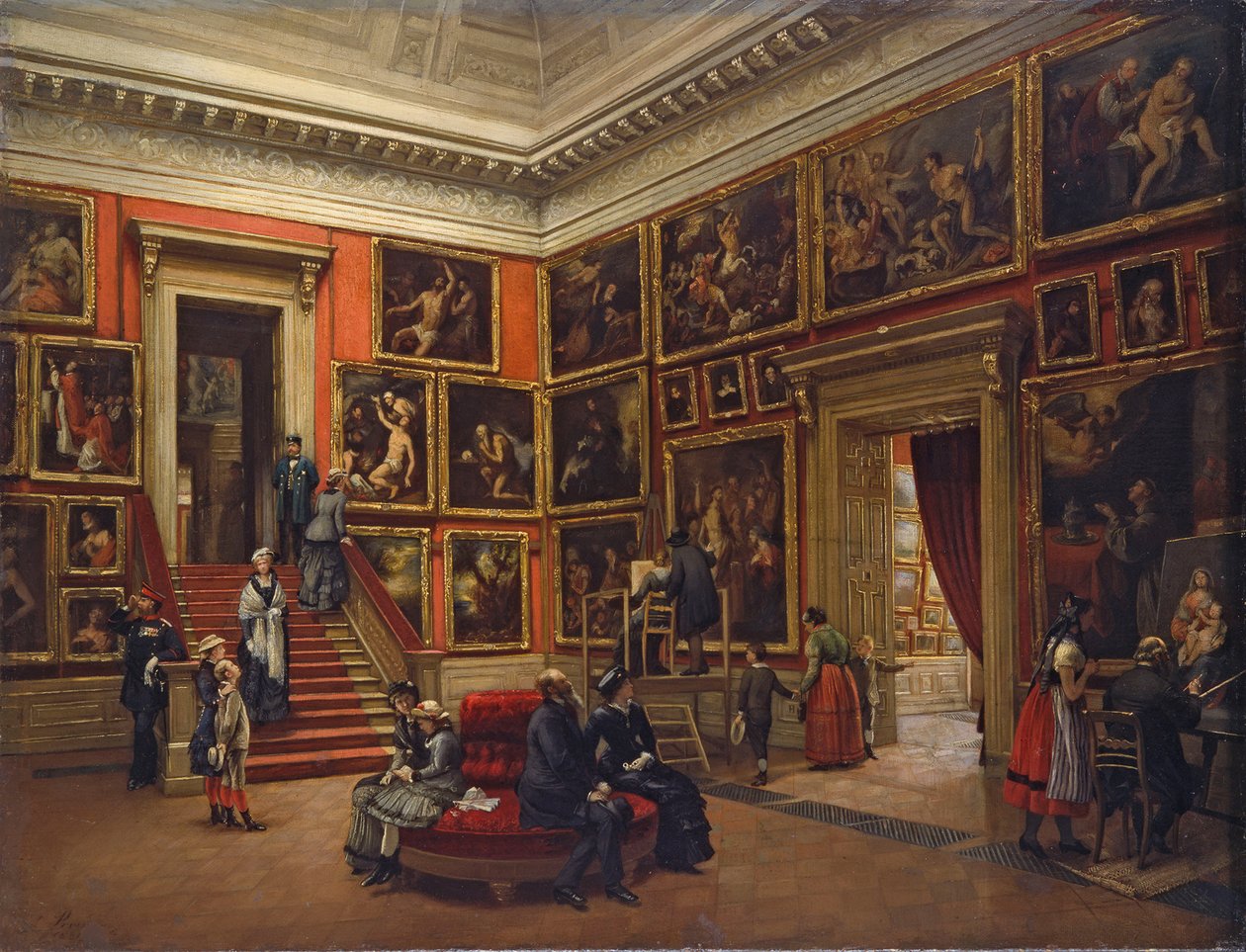 På galleriet i Dresden, 1881. av Karl Louis Preusser
