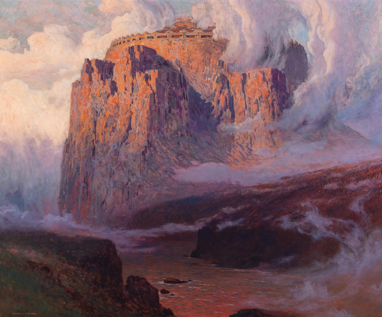 Valhalla, före 1911 (olja på duk) av Karl Ludwig Prinz