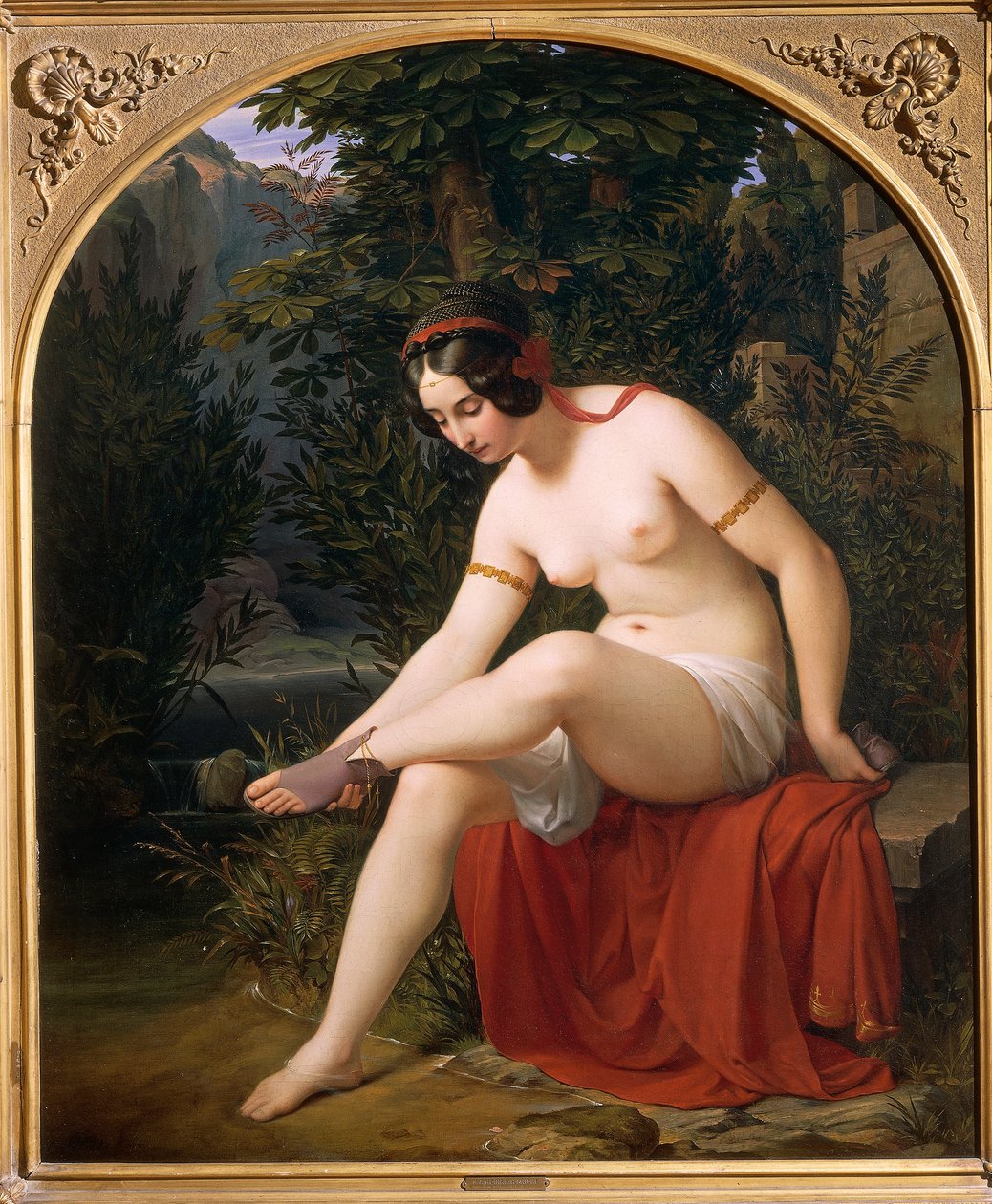 Nymfbad, av Heinrich Karl Anton Mucke (1806-1891) av Karl Mucke