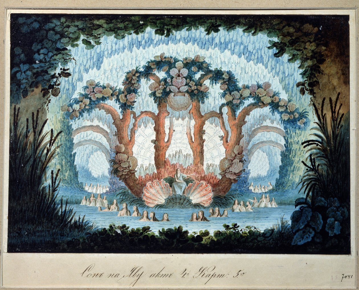 Förberedande dekor för operan "Gromoboi" av Alexei Verstovski (1799-1862) (Scenografi för operan "Chor Valley" av A. Verstovski). Verk av Karl Ossipovich Braun l