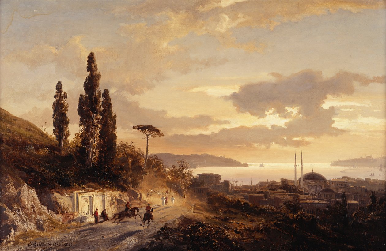 En utsikt över Konstantinopel och Bosporen från den asiatiska sidan, 1864 av Karl Paul Themistocles von Eckenbrecher