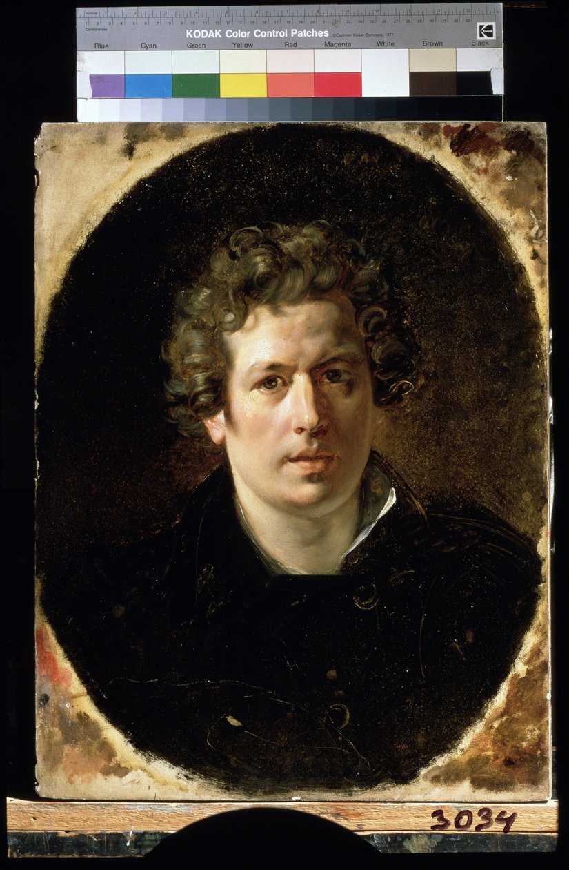 ""Självporträtt"" Målning av Karl Pavlovich Briullov (Bryullov) (1799-1852) cirka 1833 Statens ryska museum Sankt Petersburg av Karl Pavlovich Bryullov
