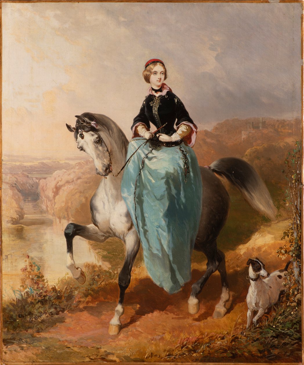 Ryttare med hund, ca. 1850. av Karl Pavlovich Bryullov