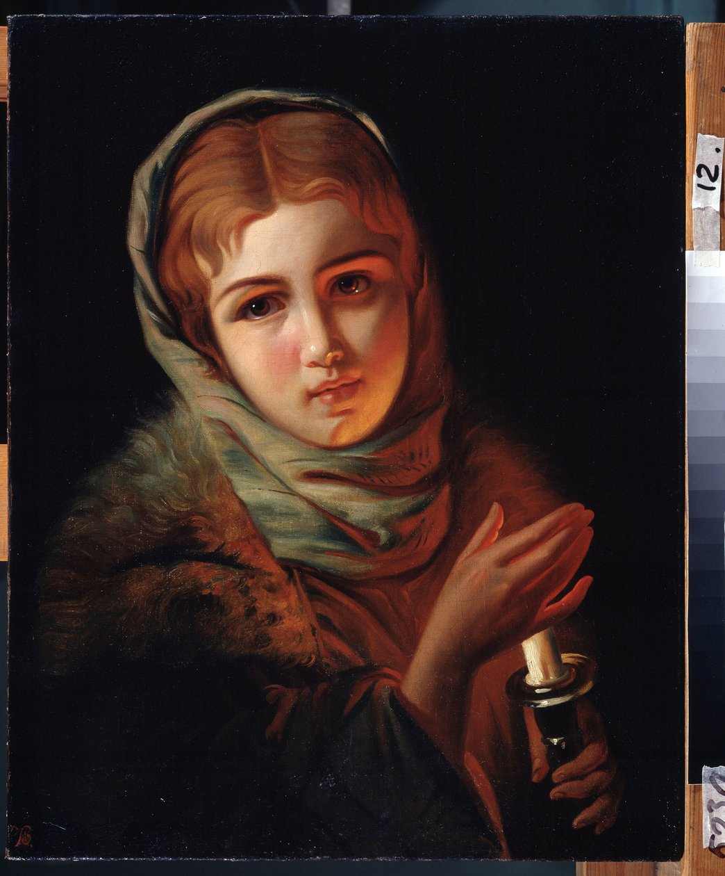 ""Utnämningen missade"" Ung tjej från arbetarklassbakgrund med ett besviket uttryck. Målning av Pavel Alexandrovich Briullov (Bryullov) (1840-1914) Statens konstmuseum, Irkutsk av Karl Pavlovich Bryullov