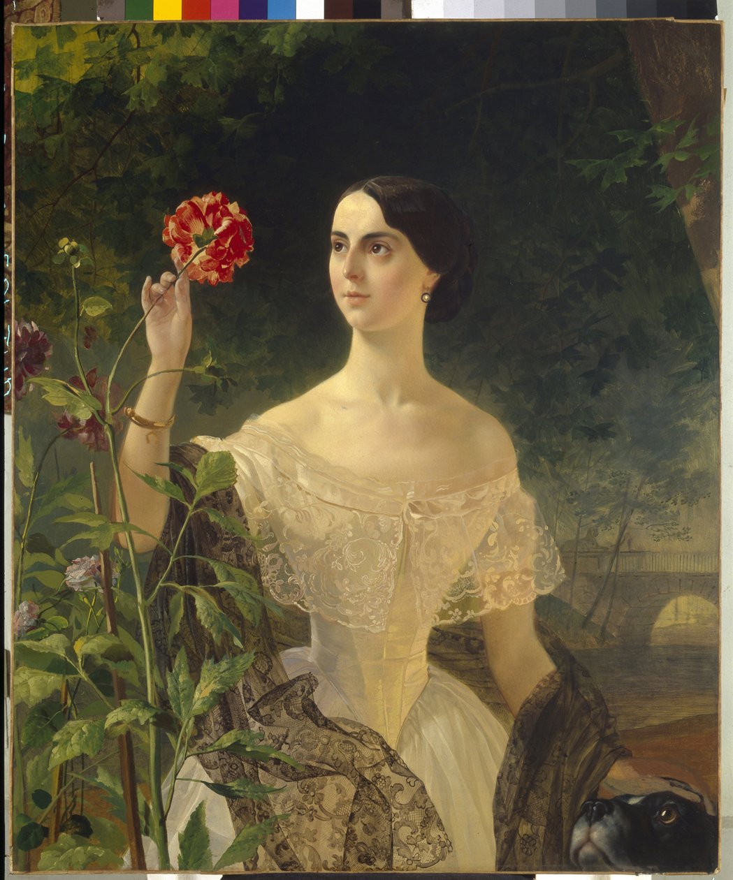 Porträtt av grevinnan Sophia Bobrinskaya, född Samoylova (1797-1866). Målning av Karl Pavlovich Briullov (Bryullov) (1799-1866), olja på duk av Karl Pavlovich Bryullov
