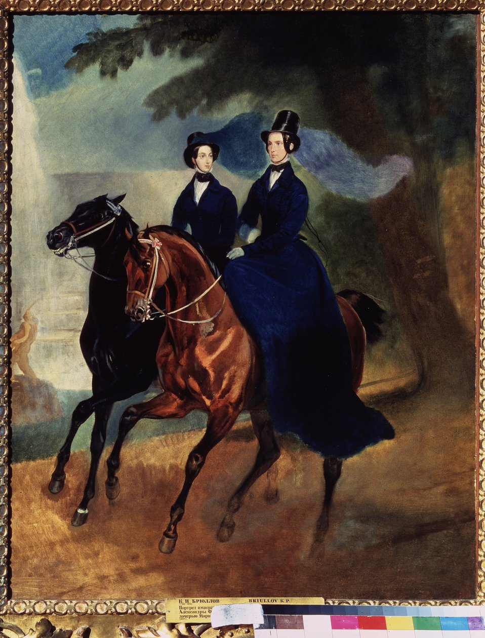 Porträtt av kejsarinnan Alexandra Fodorovna (1798-1860) med sin dotter (Porträtt av kejsarinnan Alexandra Fyodorovna, med sin dotter) Målning av Karl Pavlovich Briullov (Bryullov) (1799-1852) - Olja på duk av Karl Pavlovich Bryullov