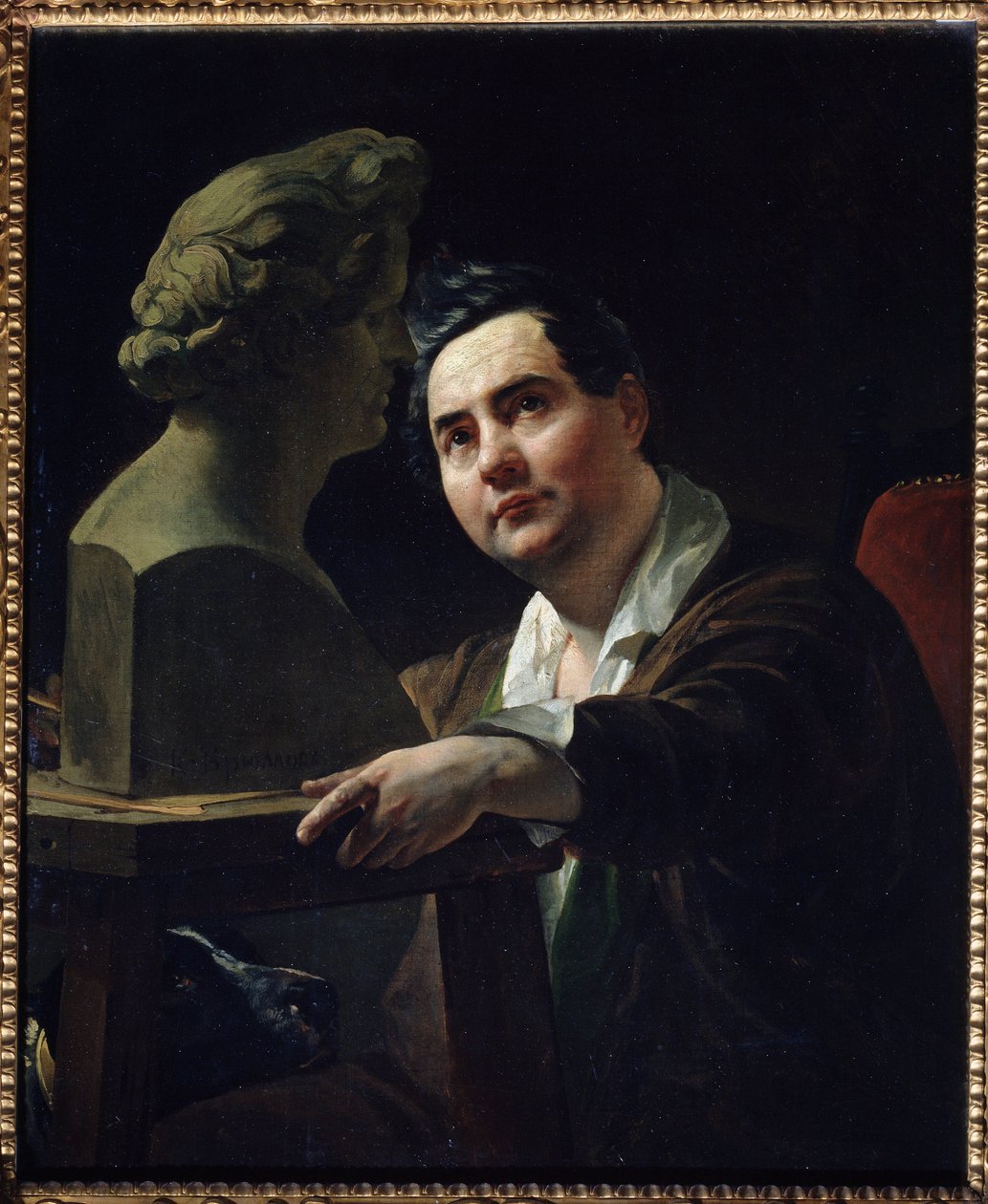 ""Porträtt av skulptören Ivan Vitali (1794-1855)"" Målning av Karl Briullov (Bryullov) (1799-1852) 1836-1837 Statliga Tretyakov Gallery, Moskva av Karl Pavlovich Bryullov