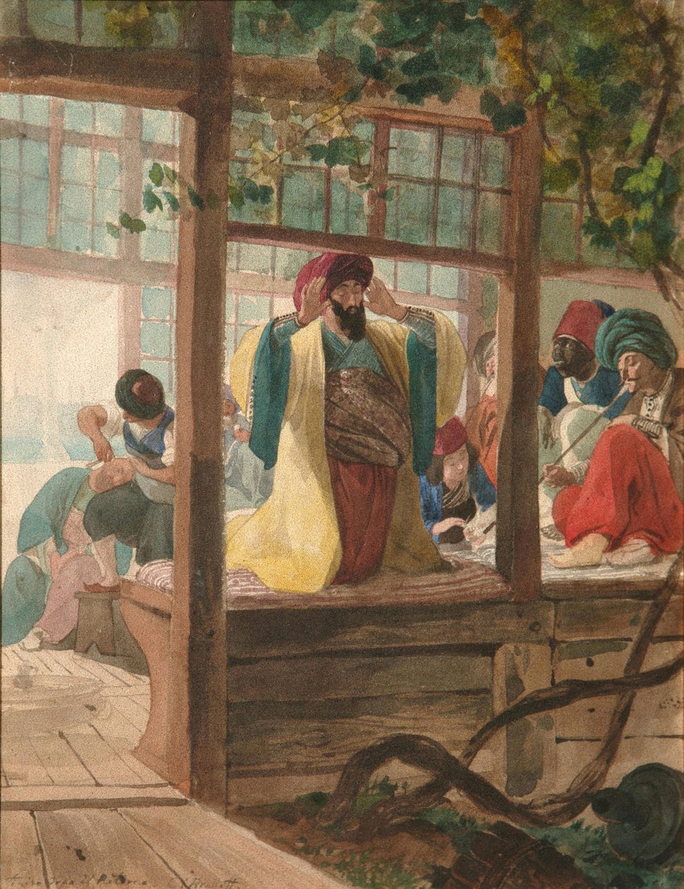 En frisörsalong, ca. 1849 av Karl Pavlovich Bryullov