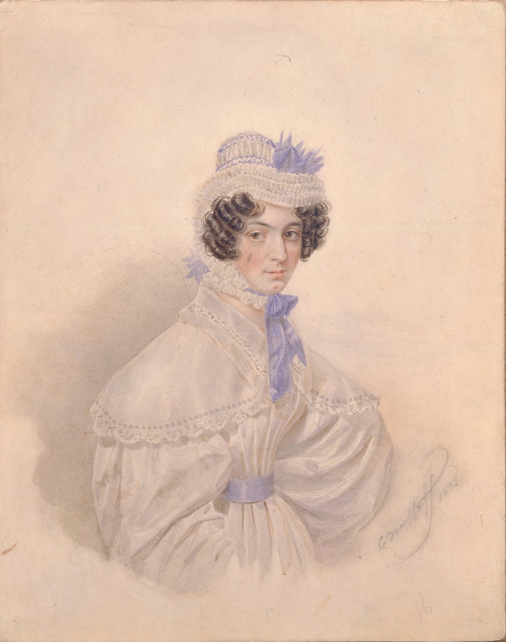 Porträtt av Anna Borisovna Bakunina 1802-1835, 1835 av Karl Pavlovich Bryullov