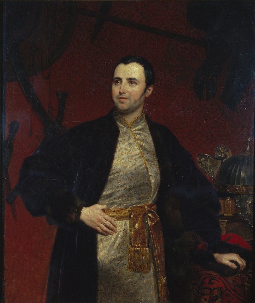 Porträtt av prins Mikhail Andrejevitj Obolenskij 1805-1873, 1846 av Karl Pavlovich Bryullov
