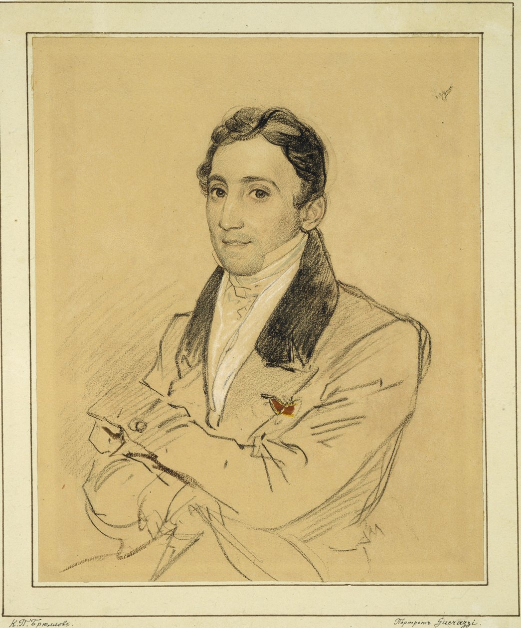 Porträtt av författaren Francesco Domenico Guerrazzi 1804-1873, 1834 av Karl Pavlovich Bryullov