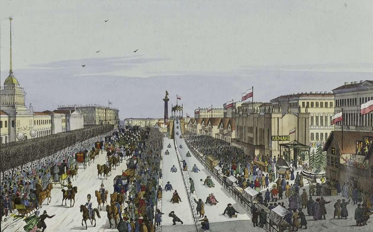 Offentlig fest på Amiralitetstorget i Sankt Petersburg, första hälften av 1800-talet. av Karl Petrovich Beggrov
