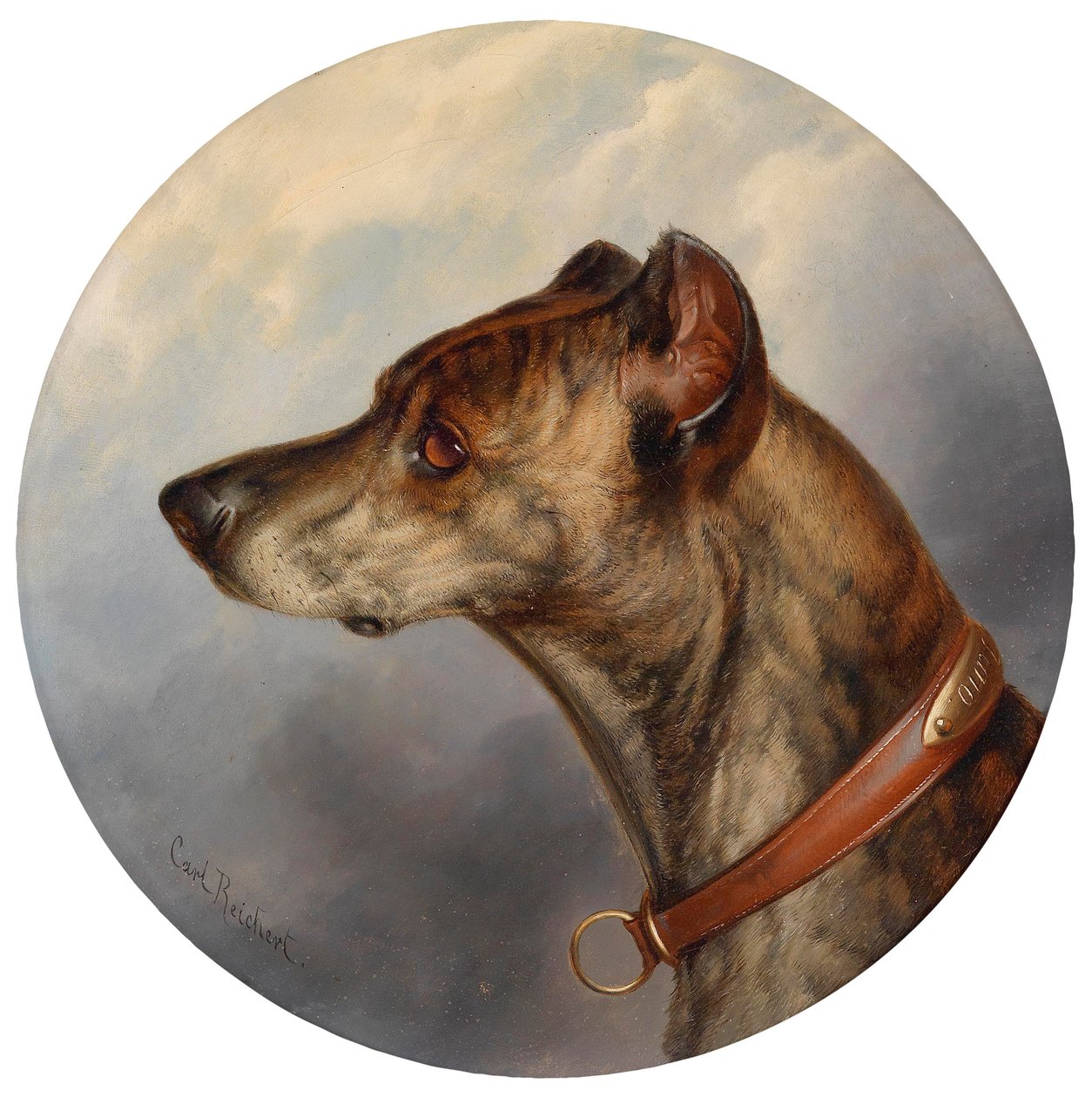 Hundporträtt av Karl Reichert
