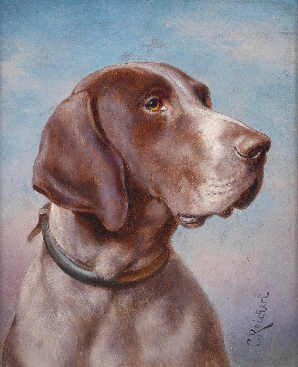 Hundporträtt av Karl Reichert