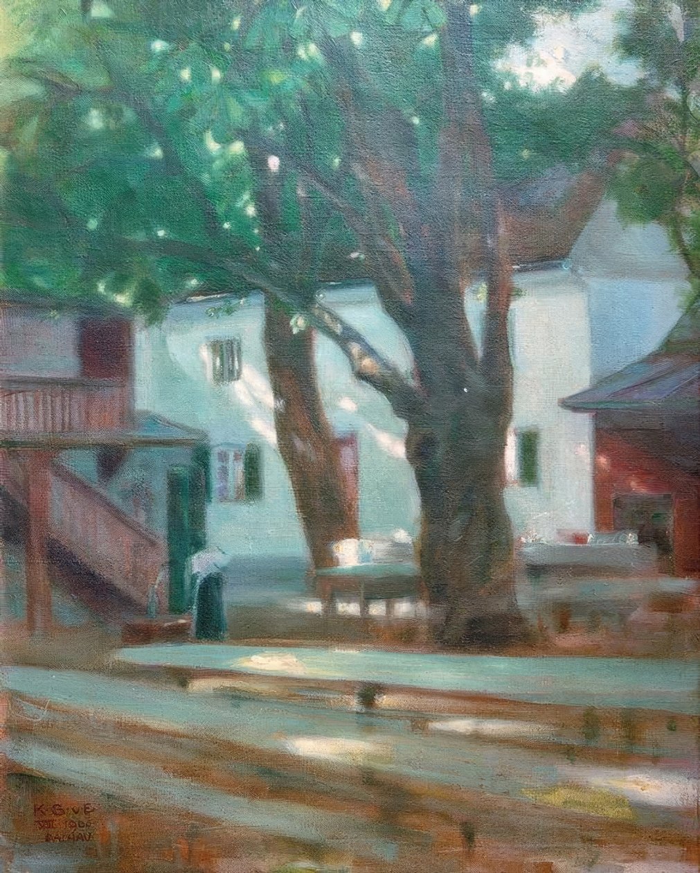 Sonnenlichter (ölträdgård i Dachau) av Karl Schmoll von Eisenwerth