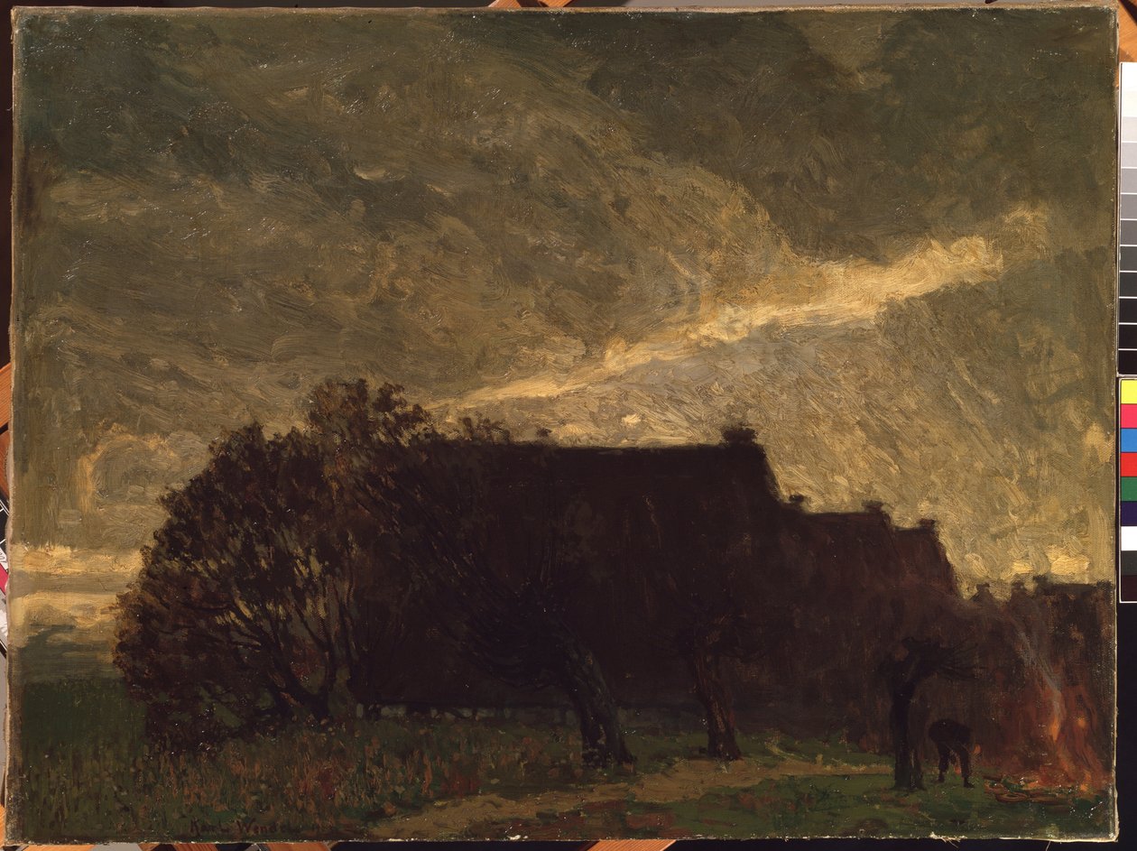 "En by på hösten" (En by på hösten) Målning av Karl Wendel (1878-1937) 1903 Mikalojus Konstantinas Ciurlionis Museum of Fine Arts, Kaunas, Litauen av Karl Wendel