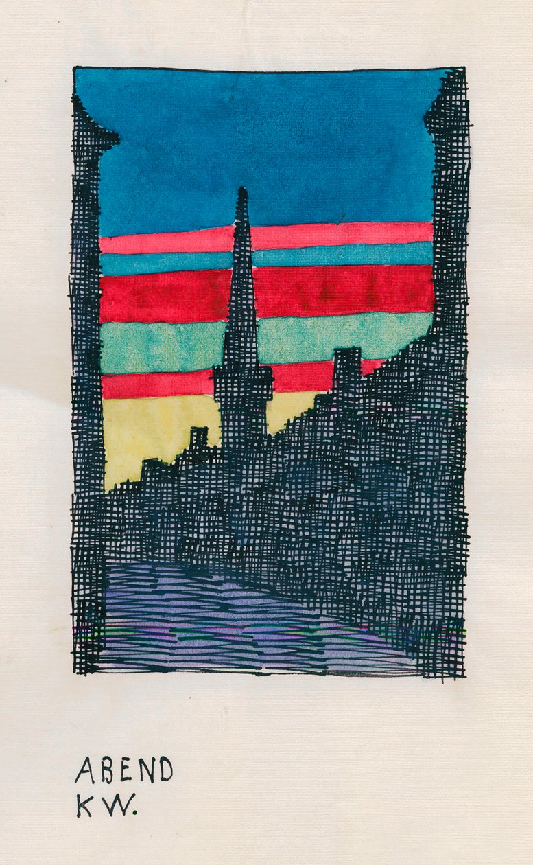 Afton, ca 1921 (akvarell) av Karl Wiener