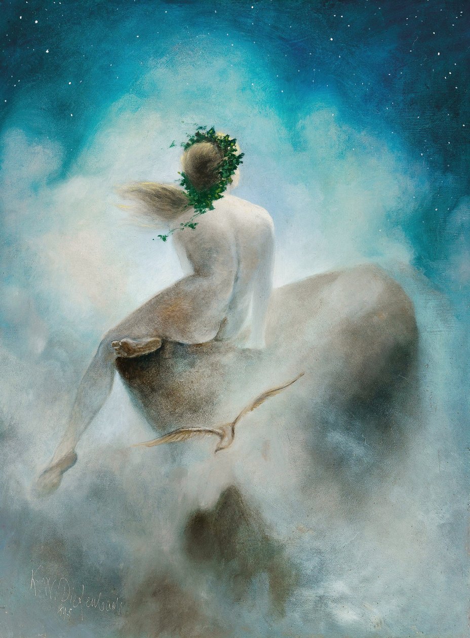 Fråga till stjärnorna, 1895. av Karl Wilhelm Diefenbach